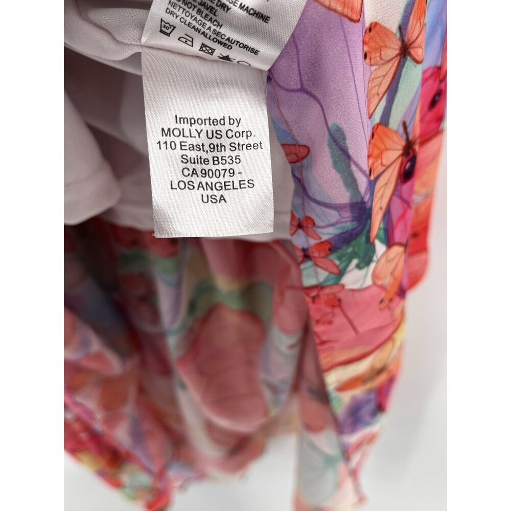 MOLLY BRACKEN Women's Bright Butterfly Strappy Midi Summer Dress XS - Picture 4 of 7